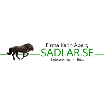 logotyp med text sadlar.se och en tecknad svart islandshäst